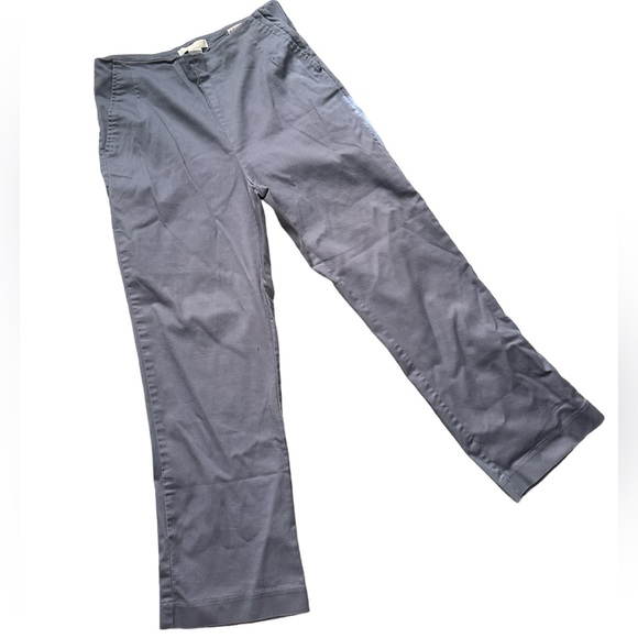 H&M Women’s Solid Cropped Blue/Greyish High Rise Pants - Picture 3 of 7